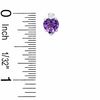 5mm Heart-Shaped Amethyst Stud Earrings in Sterling Silver with CZ