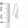 Thumbnail Image 1 of Pear-Shaped Simulated Aquamarine Drop Earrings in Sterling Silver with CZ
