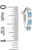Thumbnail Image 2 of Blue Topaz and CZ Hoop Earrings in Sterling Silver