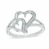 Thumbnail Image 1 of 1/20 CT. T.W. Diamond Love Intertwined Ring in Sterling Silver
