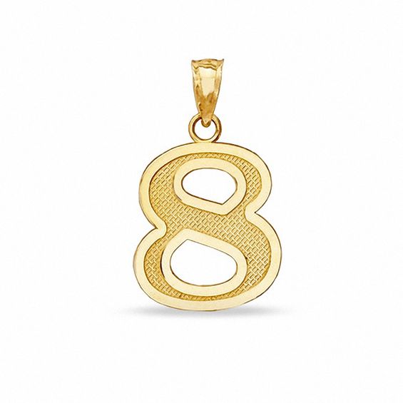 Number "8" Charm in 10K Gold