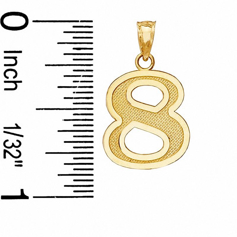 Number "8" Charm in 10K Gold