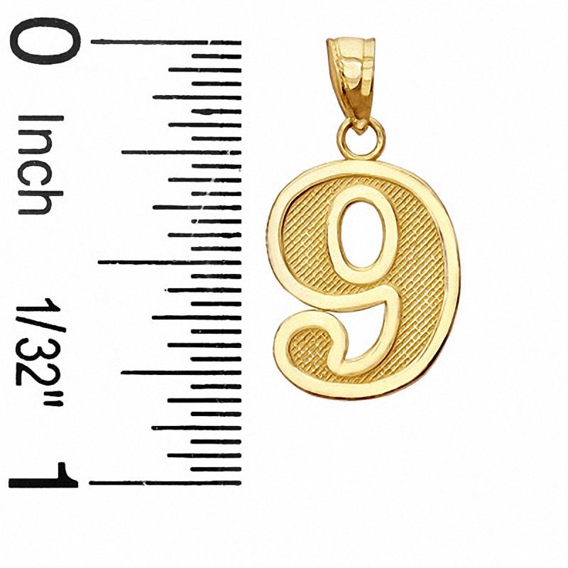 Main Image 2 of Number "9" Charm in 10K Gold