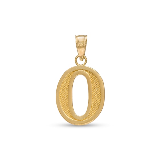 Number "0" Charm in 10K Gold