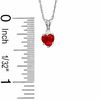 Thumbnail Image 2 of 5mm Heart-Shaped Lab-Created Ruby Pendant in Sterling Silver with CZ