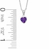 Thumbnail Image 2 of 5mm Heart-Shaped Amethyst Pendant in Sterling Silver with CZ