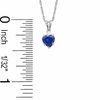 Thumbnail Image 2 of 5mm Heart-Shaped Lab-Created Sapphire Dangle Pendant in Sterling Silver with CZ
