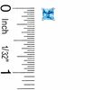 Thumbnail Image 2 of 4mm Princess-Cut Blue Topaz Stud Earrings in Sterling Silver