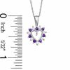 Thumbnail Image 1 of Amethyst and CZ Heart Outline Pendant in Sterling Silver