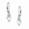 Thumbnail Image 1 of 5mm Heart-Shaped Simulated Opal Leverback Earrings in Sterling Silver with CZ