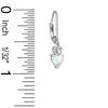 5mm Heart-Shaped Simulated Opal Leverback Earrings in Sterling Silver with CZ