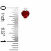 5mm Heart-Shaped Lab-Created Ruby Stud Earrings in Sterling Silver with CZ