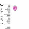 5mm Heart-Shaped Lab-Created Pink Sapphire Stud Earrings in Sterling Silver with CZ