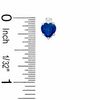 5mm Heart-Shaped Lab-Created Sapphire Stud Earrings in Sterling Silver with CZ