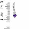 Thumbnail Image 2 of 5mm Heart-Shaped Amethyst Leverback Earrings in Sterling Silver with CZ