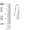 Thumbnail Image 1 of Pear-Shaped Simulated Opal Drop Earrings in Sterling Silver with CZ