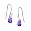 Thumbnail Image 0 of Pear-Shaped Amethyst Drop Earrings in Sterling Silver with CZ's