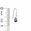 Thumbnail Image 1 of Pear-Shaped Amethyst Drop Earrings in Sterling Silver with CZ's