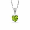Thumbnail Image 0 of 5mm Heart Peridot Pendant in Sterling Silver with CZ