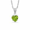 Thumbnail Image 1 of 5mm Heart Peridot Pendant in Sterling Silver with CZ