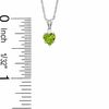 Thumbnail Image 1 of 5mm Heart Peridot Pendant in Sterling Silver with CZ
