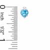 Thumbnail Image 2 of 5mm Heart-Shaped Blue Topaz Stud Earrings in Sterling Silver with CZ