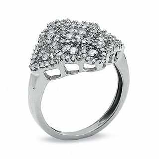 5/8 CT. T.W. Diamond Woven Ring in 10K White Gold - Size 7