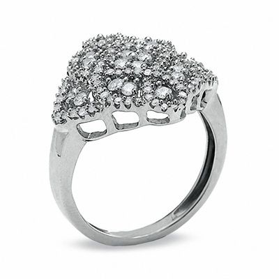 5/8 CT. T.W. Diamond Woven Ring in 10K White Gold - Size 7