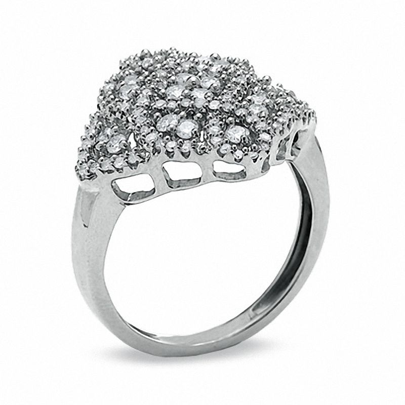 Main Image 2 of 5/8 CT. T.W. Diamond Woven Ring in 10K White Gold - Size 7