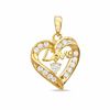 Thumbnail Image 1 of Cubic Zirconia Open Heart Love Charm in 10K Gold