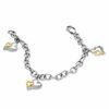 Thumbnail Image 1 of Love Intertwined 1/10 CT. T.W. Diamond Multi-Charm Bracelet in Sterling Silver - 7.5"