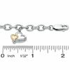 Thumbnail Image 2 of Love Intertwined 1/10 CT. T.W. Diamond Multi-Charm Bracelet in Sterling Silver - 7.5"