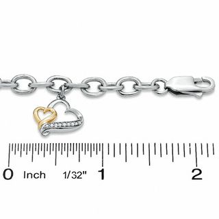 Love Intertwined 1/10 CT. T.W. Diamond Multi-Charm Bracelet in Sterling Silver - 7.5"