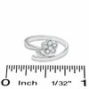 Thumbnail Image 2 of Sterling Silver CZ Flower Bypass Midi/Toe Ring