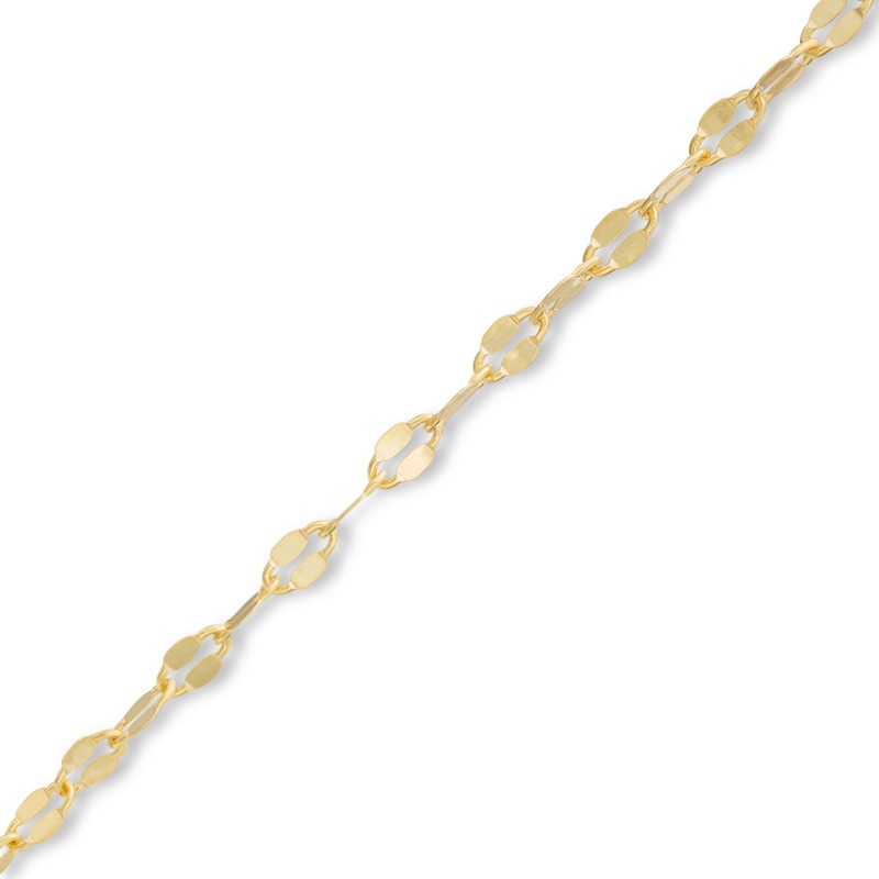 14K Gold over Sterling Silver 060 Gauge Brilliantina Chain Anklet - 9"