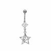 Thumbnail Image 0 of 014 Gauge Star Dangle Belly Button Ring with Cubic Zirconia in Stainless Steel