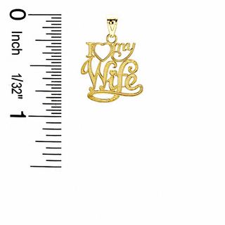 I Love My Wife Script Charm in 10K Gold