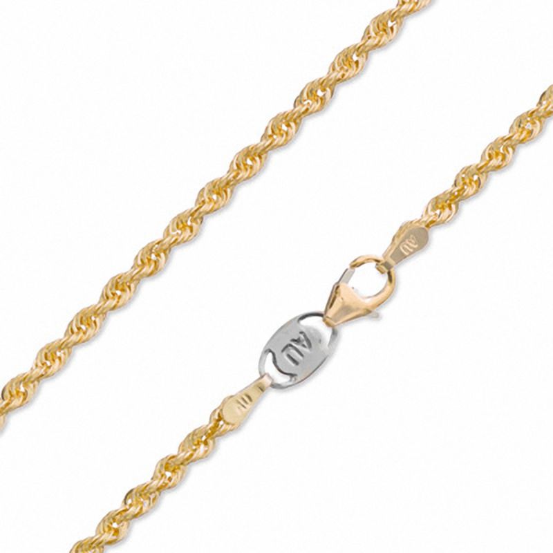 021 Gauge Rope Chain Necklace in 10K Gold Bonded Sterling Silver - 30"
