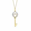 Thumbnail Image 1 of 1/10 CT. T.W. Diamond Open Circle Open Heart Key Pendant in 10K Gold