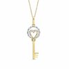 Thumbnail Image 0 of 1/10 CT. T.W. Diamond Open Circle Open Heart Key Pendant in 10K Gold