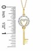 Thumbnail Image 2 of 1/10 CT. T.W. Diamond Open Circle Open Heart Key Pendant in 10K Gold