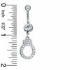 014 Gauge Handcuff Belly Button Ring with Crystals in Stainless Steel