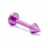 Thumbnail Image 1 of 016 Gauge Spiked Labret in Purple IP Stainless Steel