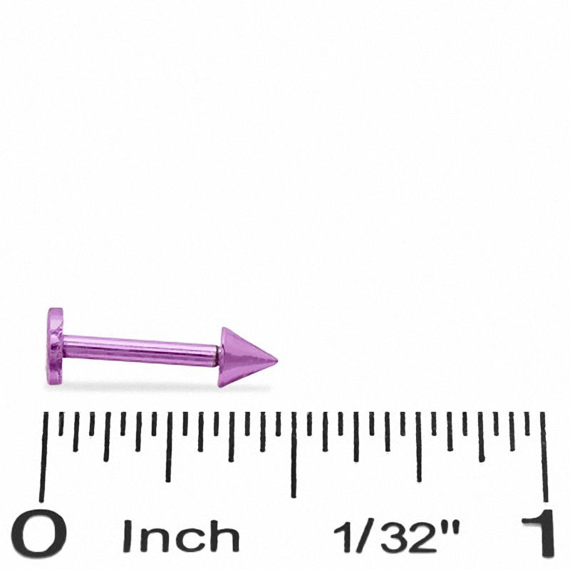 016 Gauge Spiked Labret in Purple IP Stainless Steel