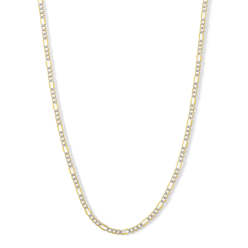 Main Image 1 of 14K Gold Bonded Reversible Pavé Figaro Chain Made in Italy - 20"