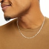 Thumbnail Image 1 of Made in Italy Reversible 080 Gauge Pavé Figaro Chain Necklace in 14K Gold Bonded Sterling Silver - 20"