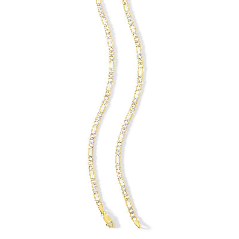 Main Image 3 of 14K Gold Bonded Reversible Pavé Figaro Chain Made in Italy - 20"