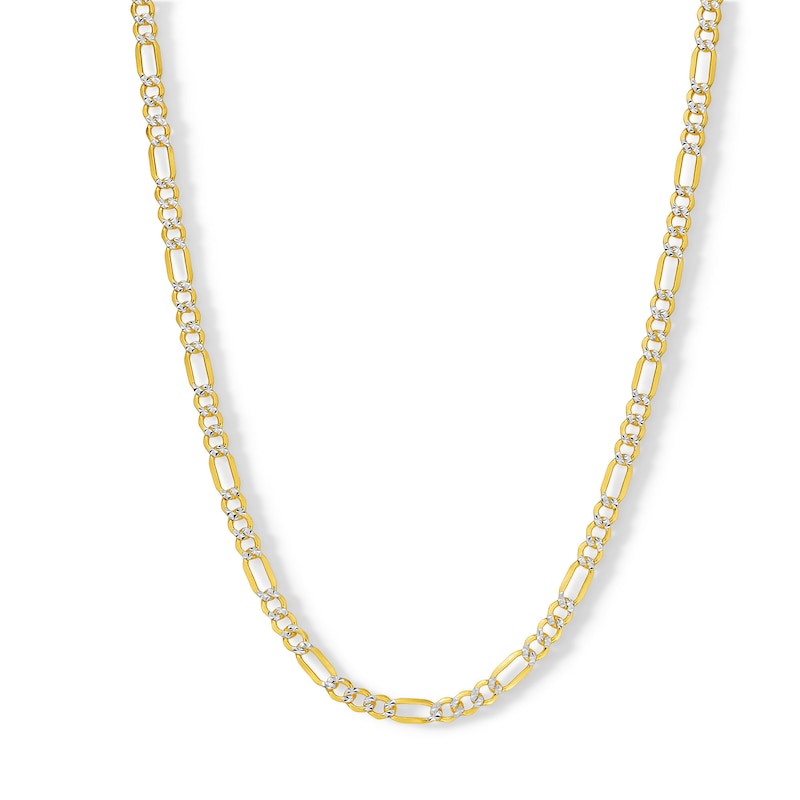 Main Image 1 of 14K Gold Bonded Reversible Pavé Figaro Chain Made in Italy - 22"