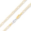 Thumbnail Image 1 of Made in Italy Reversible 080 Gauge Pavé Figaro Chain Necklace in 14K Gold Bonded Sterling Silver - 24"