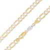 Thumbnail Image 1 of Reversible 120 Gauge Pavé Figaro Chain Necklace in 14K Gold Bonded Sterling Silver - 24"